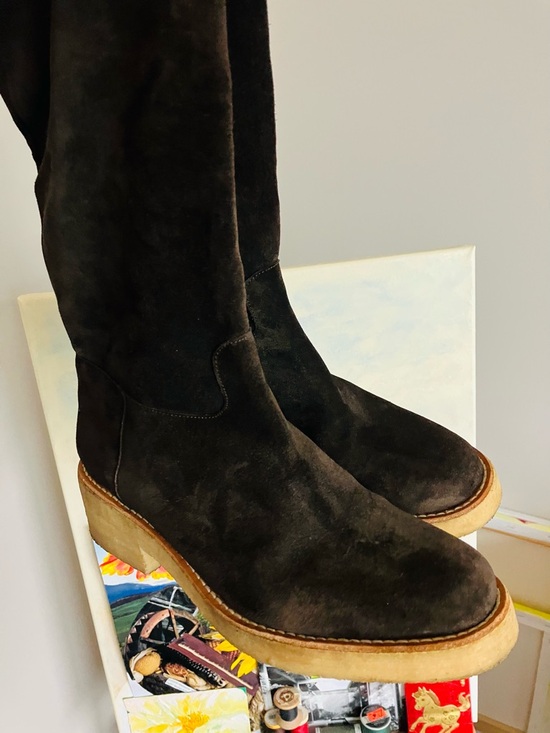 Robert Clergerie Shoes - Clergerie Tall Suede Pull-On Boots perfect for changing spring weather!